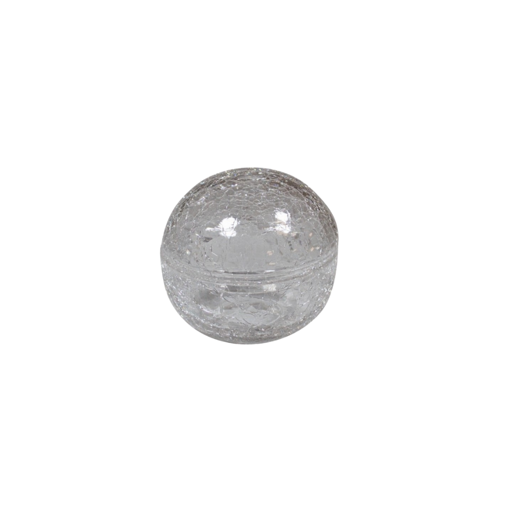 Bol verre craquelé avec couvercle transparent 12 cm