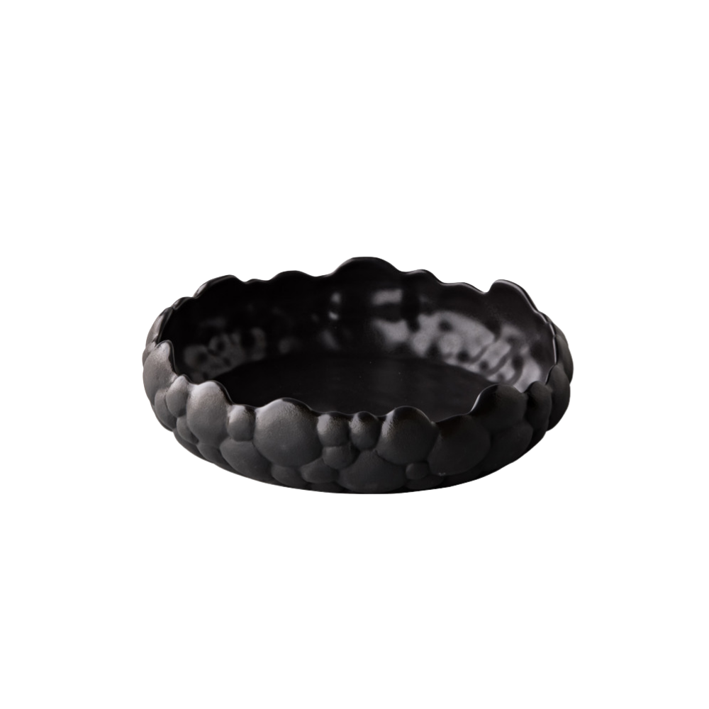 Bol incurvé Bubble noir 20 x 5,5 cm