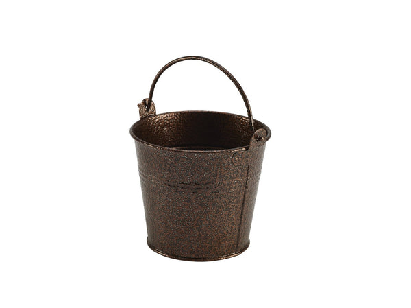 Galv. acier hammered service seau copper 10 cm