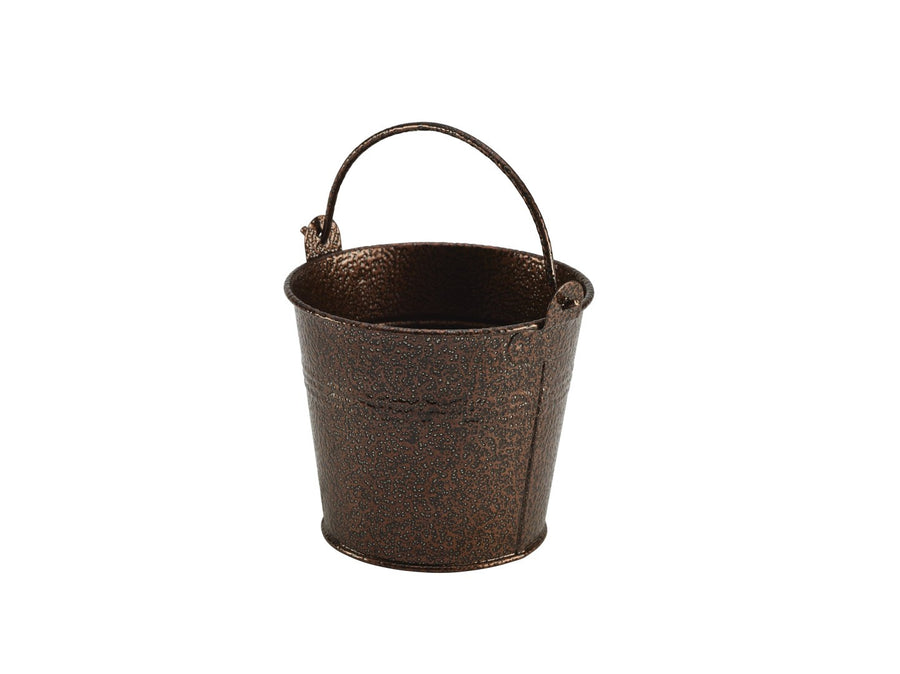 Galv. acier hammered service seau copper 10 cm