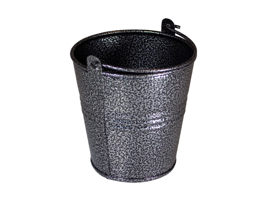 Galv. acier hammered service seau argente 10 cm