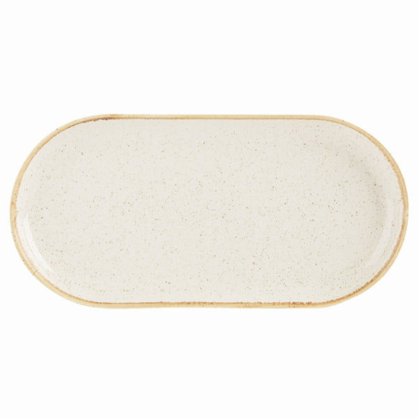 Assiette ovale étroite Émaux nuancés