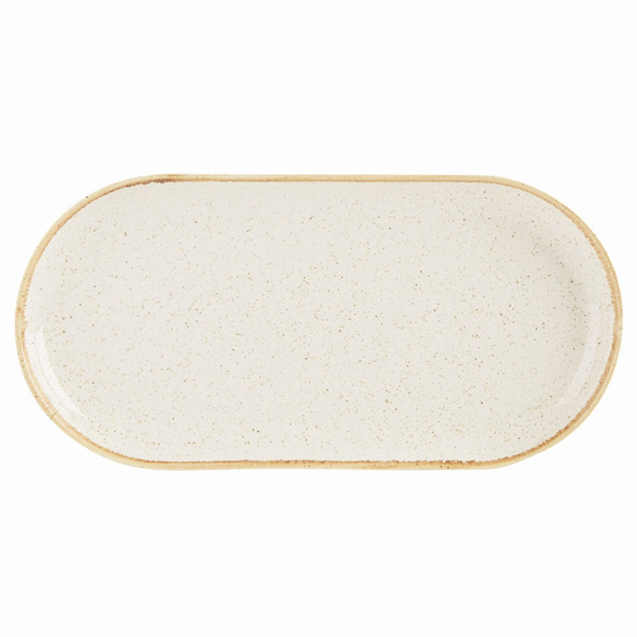 Assiette ovale étroite Émaux nuancés