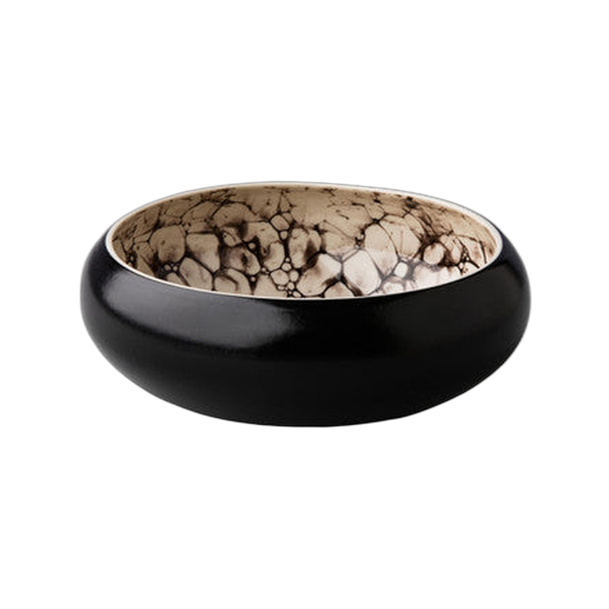 Bol creux Bubble black satin 19 x 6,5 cm
