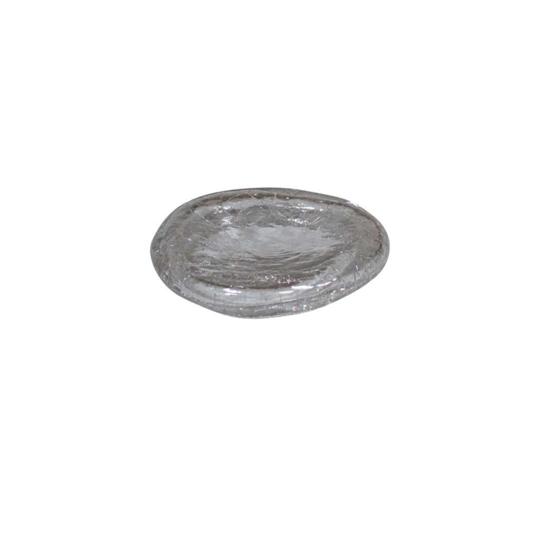 Assiette Pillow verre craquelé transparent 15,7 x 3,2 cm