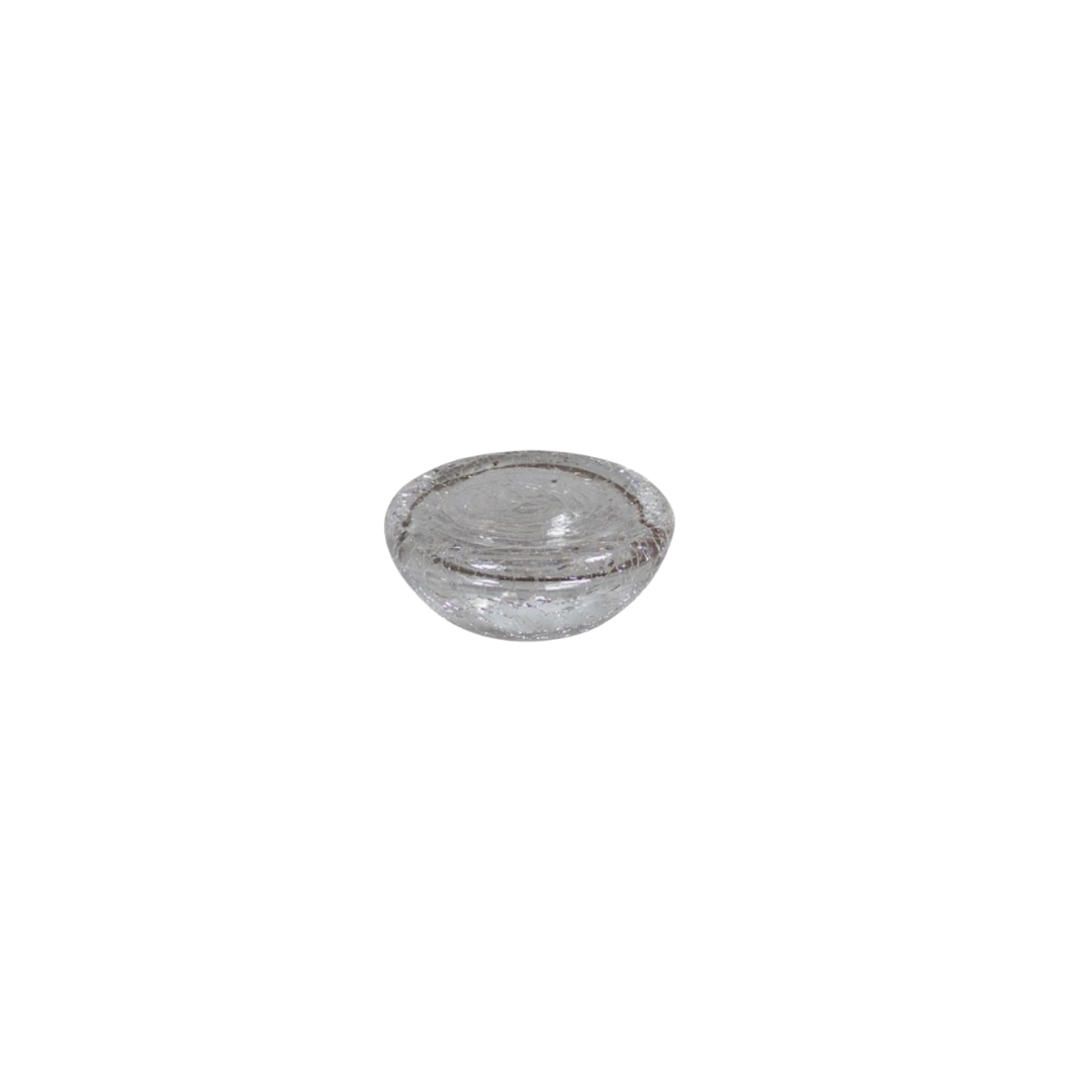 Demi-sphère verre craquelé transparent M 8,5 x 4 cm
