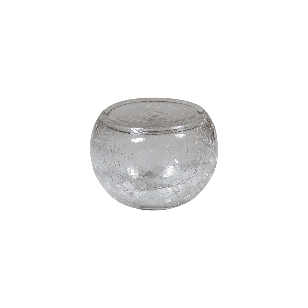 Bol orbe verre craquelé transparent 13,5 x 10 cm