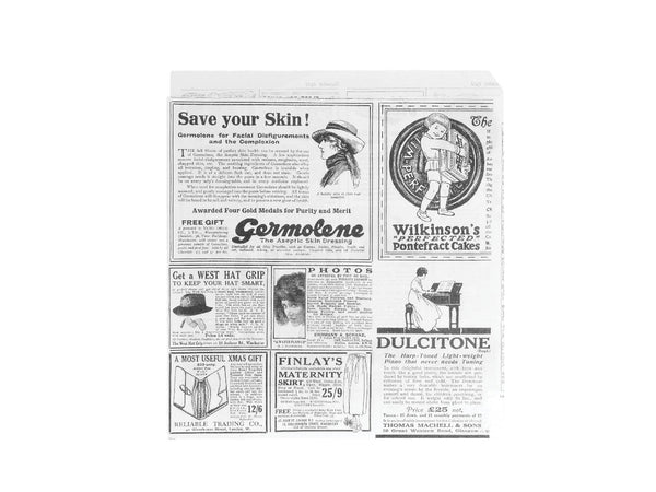 Greasepr.papier bag"Newspaper blanc"18x17cm 500pack