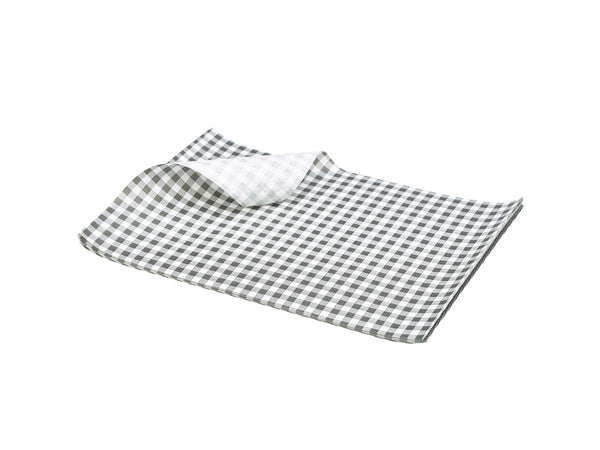 Greaseproof papier noir gingham 25 x 20 cm 500pcs
