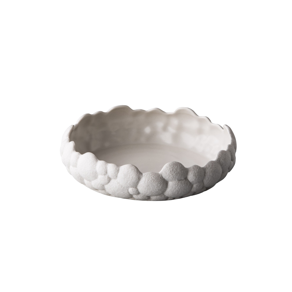 Bol incurvé Bubble blanc 20 x 5,5 cm