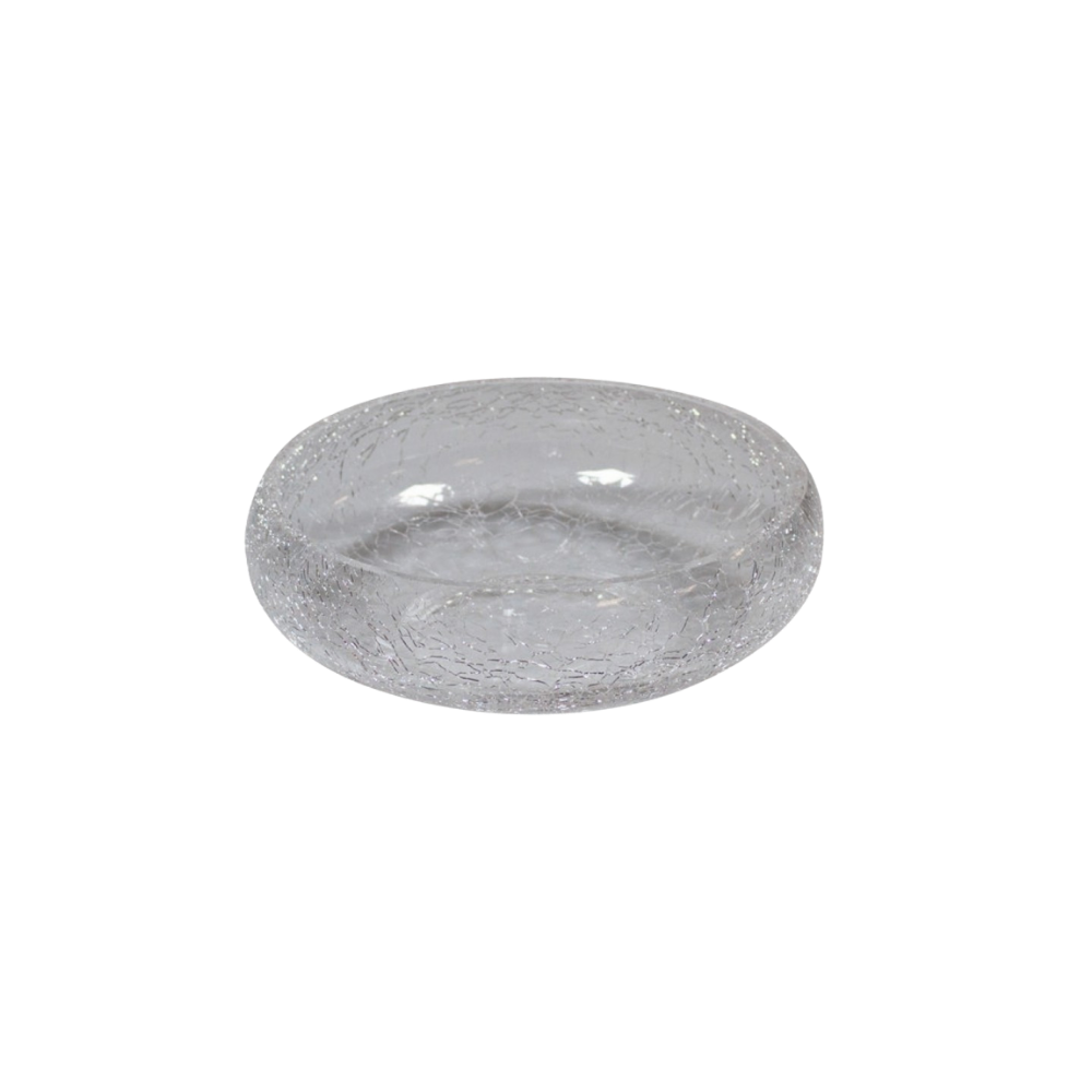 Bol incurvé verre craquelé transparent 19,5 x 6,7 cm