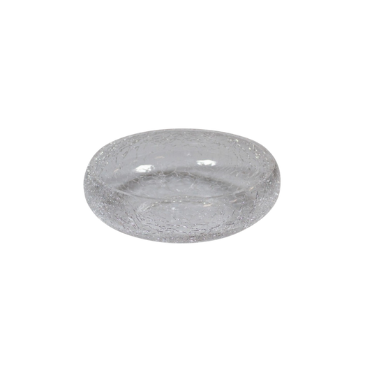 Bol incurvé verre craquelé transparent 19,5 x 6,7 cm