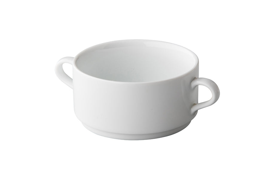 Q Basique Soupe Bol 2 Handles Empilable 400ml
