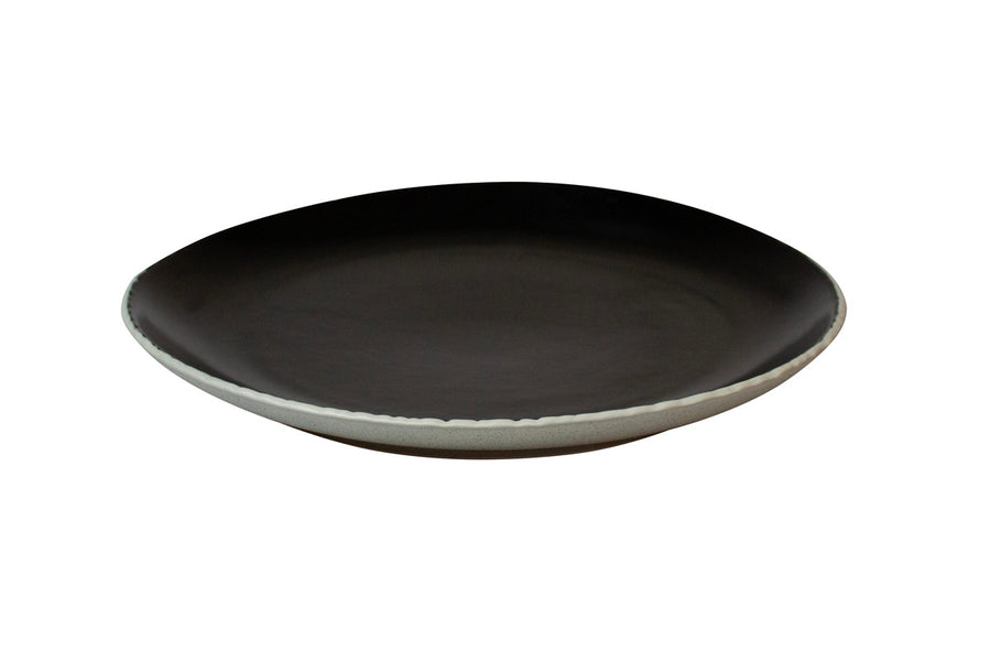Natura noir assiette ovale 29,5 cm