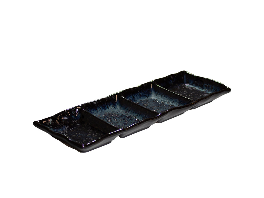 Sakura trempette plat 4-sections bleu