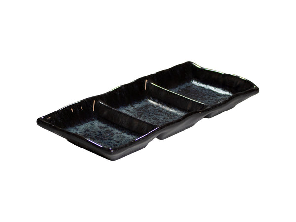 Sakura trempette plat 3-sections bleu