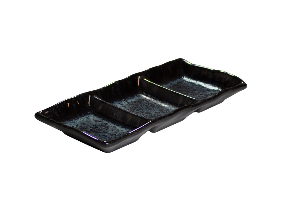 Sakura trempette plat 3-sections bleu