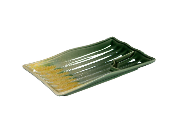Haru rectangulaire assiette avec sauce compartment 20.3 x 12.8 x 2.5 cm