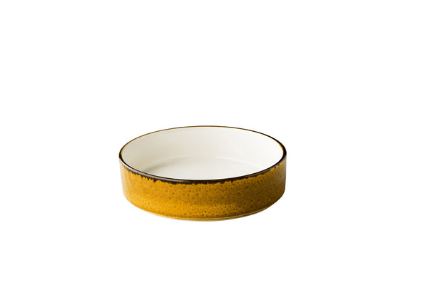 Jersey assiette creux sureleve bord jaune 18cm