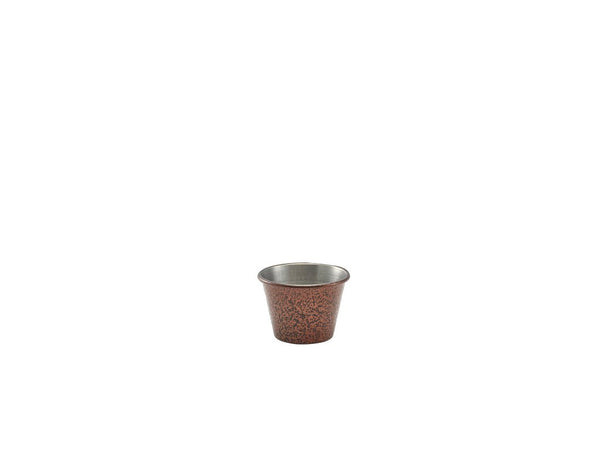 2.5oz Inox Acier Ramequin Hammered Copper