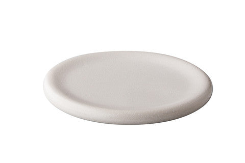 Assiette Satin Stone blanche 24,5 cm