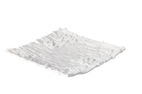 Assiette carrée Piano blanche 24 cm