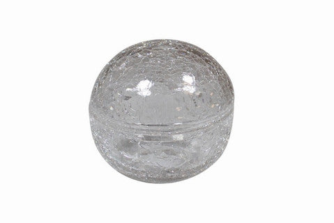 Bol verre craquelé avec couvercle transparent 12 cm
