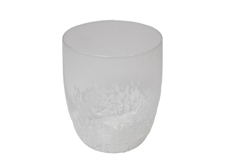 Gobelet ovale transparent blanc stains
