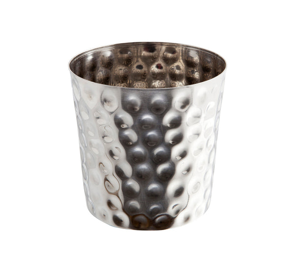 Inox Acier service tasse hammered 8,5 cm