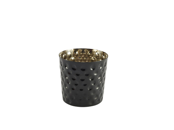 Inox acier service tasse noir hammered 8,5 cm