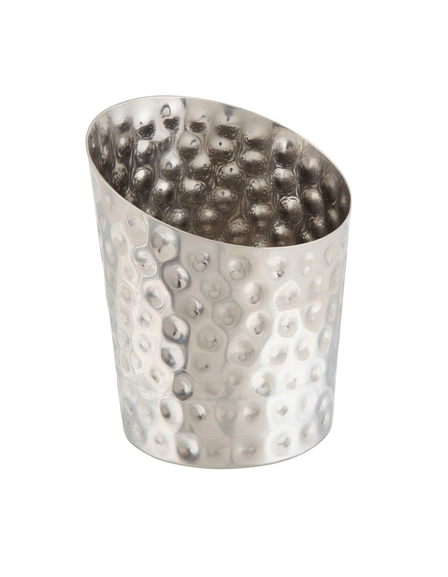 Inox Acier service tasse hammered incline 9,5 cm